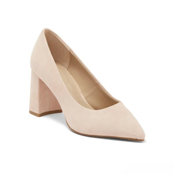 NYDJ Womens 7 Elysia Pointy Toe Leather Pump in Latte NEW - Picture 1 of 10